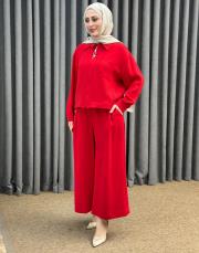 kırmızı 5527 missemramiss rosella ceket pantolon takım