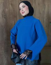 saks 26200 qub corsman dantel detay triko tunik