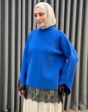 saks 26200 qub corsman dantel detay triko tunik 2