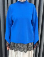 saks 26200 qub corsman dantel detay triko tunik 4