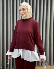 bordo 25350 qub truva merserize gömlek detay takım 3
