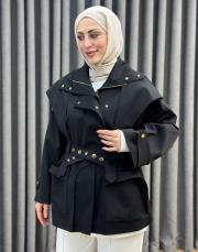 siyah 5474 missemramiss modern muse trençkot