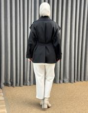 siyah 5474 missemramiss modern muse trençkot 4