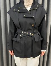 siyah 5474 missemramiss modern muse trençkot 5