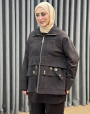 kahve 5407 missemramiss lidya işlemeli ceket