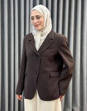 kahve 5532 missemramiss zafrine blazer ceket