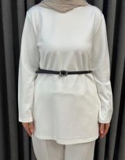 ekru 5540 missemramiss kemerli basic sweat shirt pantolon takım 4