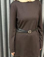 kahve 5540 missemramiss kemerli basic sweat shirt pantolon takım 6