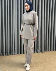 etoube 5540 missemramiss kemerli basic sweat shirt pantolon takım