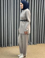 etoube 5540 missemramiss kemerli basic sweat shirt pantolon takım 3