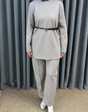 etoube 5540 missemramiss kemerli basic sweat shirt pantolon takım 4