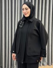 siyah 5487 missemramiss pearly işlemeli takım 2