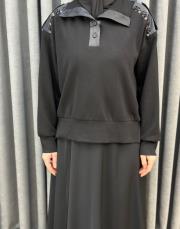 siyah 5299 missemramiss moral işlemeli sweatshirt 4