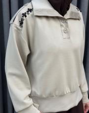 taş 5299 missemramiss moral işlemeli sweatshirt 5