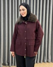 bordo 5481 missemramiss special kürklü parka