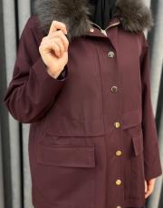 bordo 5481 missemramiss special kürklü parka 5