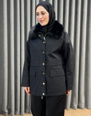 siyah 5481 missemramiss special kürklü parka