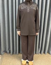 kahve 5401 missemramiss moral sweatshirt pantolon takım 6
