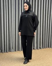 siyah 5401 missemramiss moral sweatshirt pantolon takım