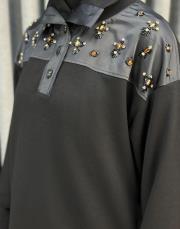 siyah 5401 missemramiss moral sweatshirt pantolon takım 6