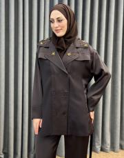 kahve 5403 missemramiss camellia ceket pantolon takım 2