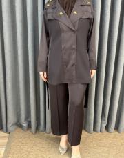 kahve 5403 missemramiss camellia ceket pantolon takım 4