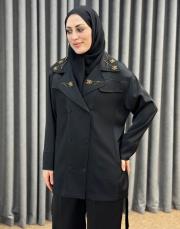 siyah 5403 missemramiss camellia ceket pantolon takım 2