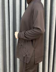 kahve 5465 missemramiss işlemeli sweatshirt 6