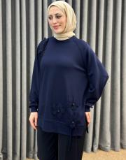 lacivert 5465 missemramiss işlemeli sweatshirt