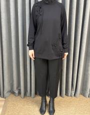 siyah 5465 missemramiss işlemeli sweatshirt 5