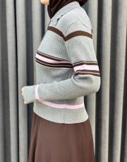 gri pembe 5440 missemramiss bella triko swatshirt 5