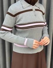 gri pembe 5440 missemramiss bella triko swatshirt 6