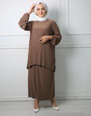 koyu camel 1897 etekli sandy takım 3